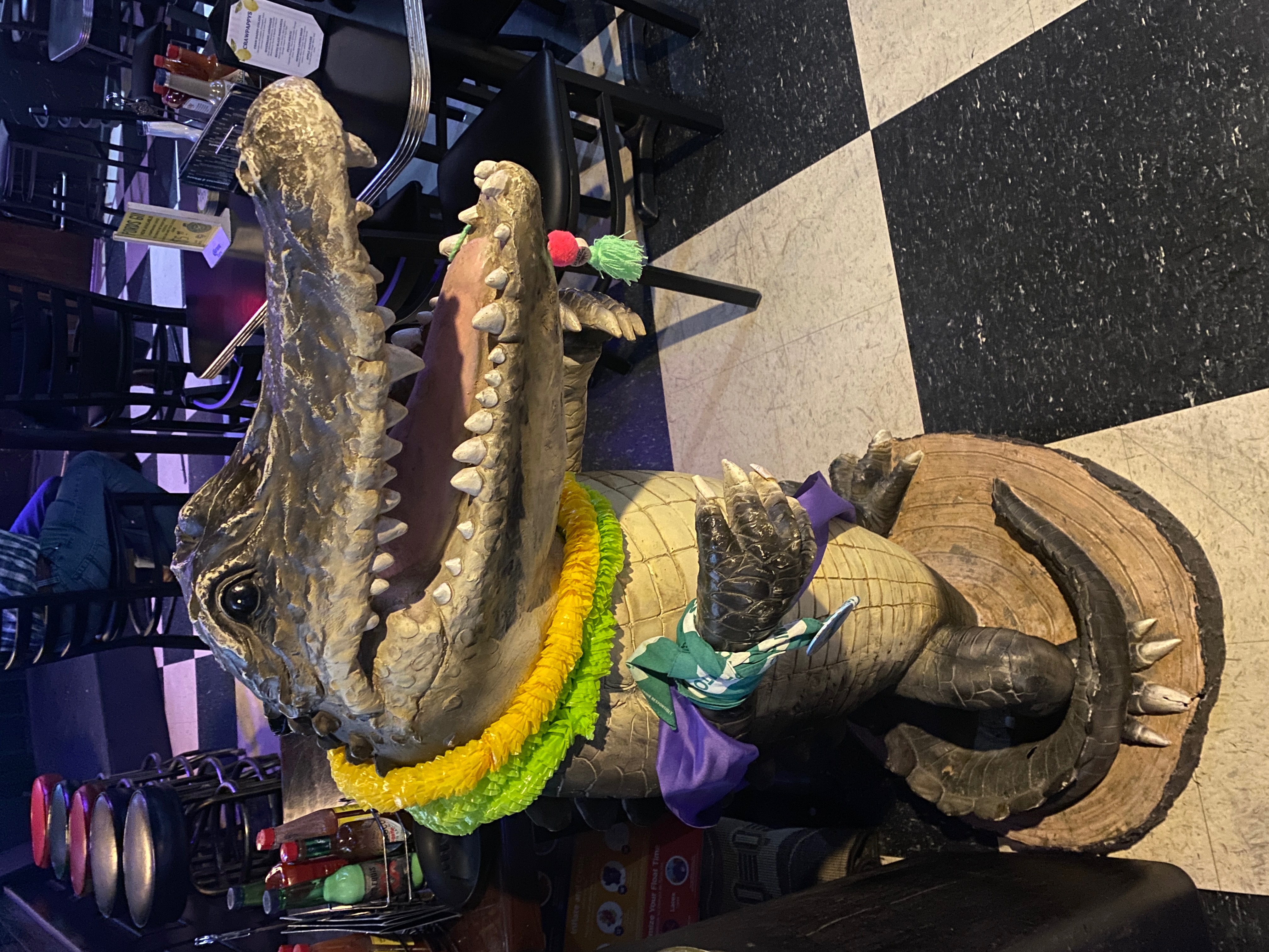 Allie the Alligator inside Crawpappy’s